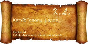 Karácsony Lajos névjegykártya