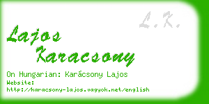 lajos karacsony business card