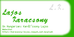 lajos karacsony business card